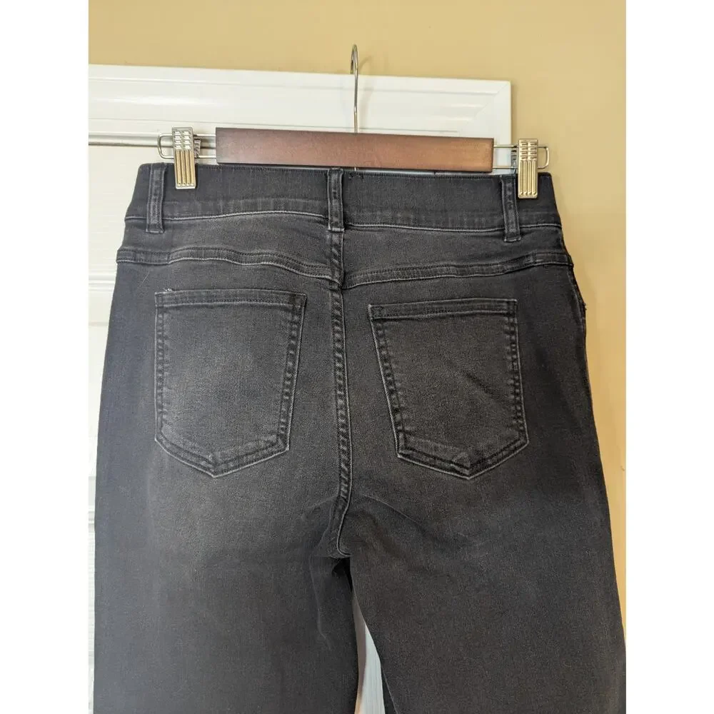 SPANX Ankle Skinny Jeans Size Small Black Slimming Denim Minimalist Casual
